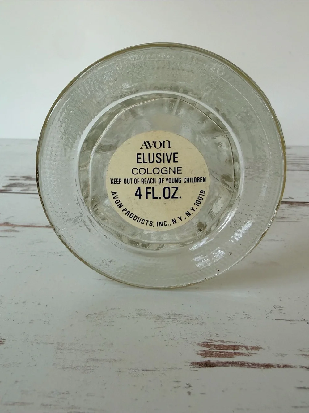 Avon Clear Pressed Glass Decorative Decanter (or Vase) with Diamond Pattern